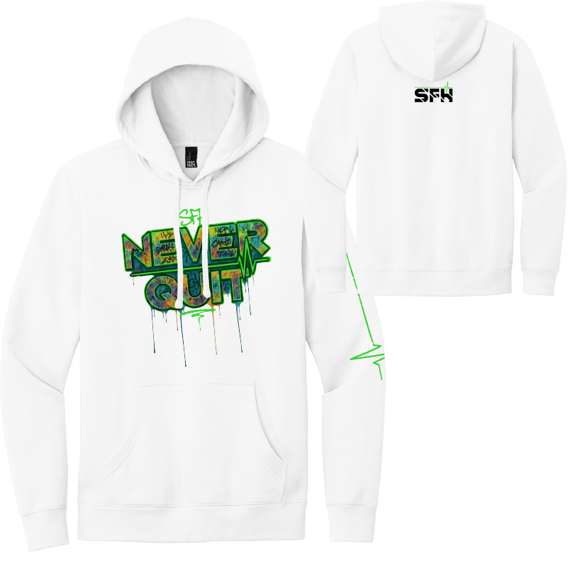 Never Quit Hoodie White Double