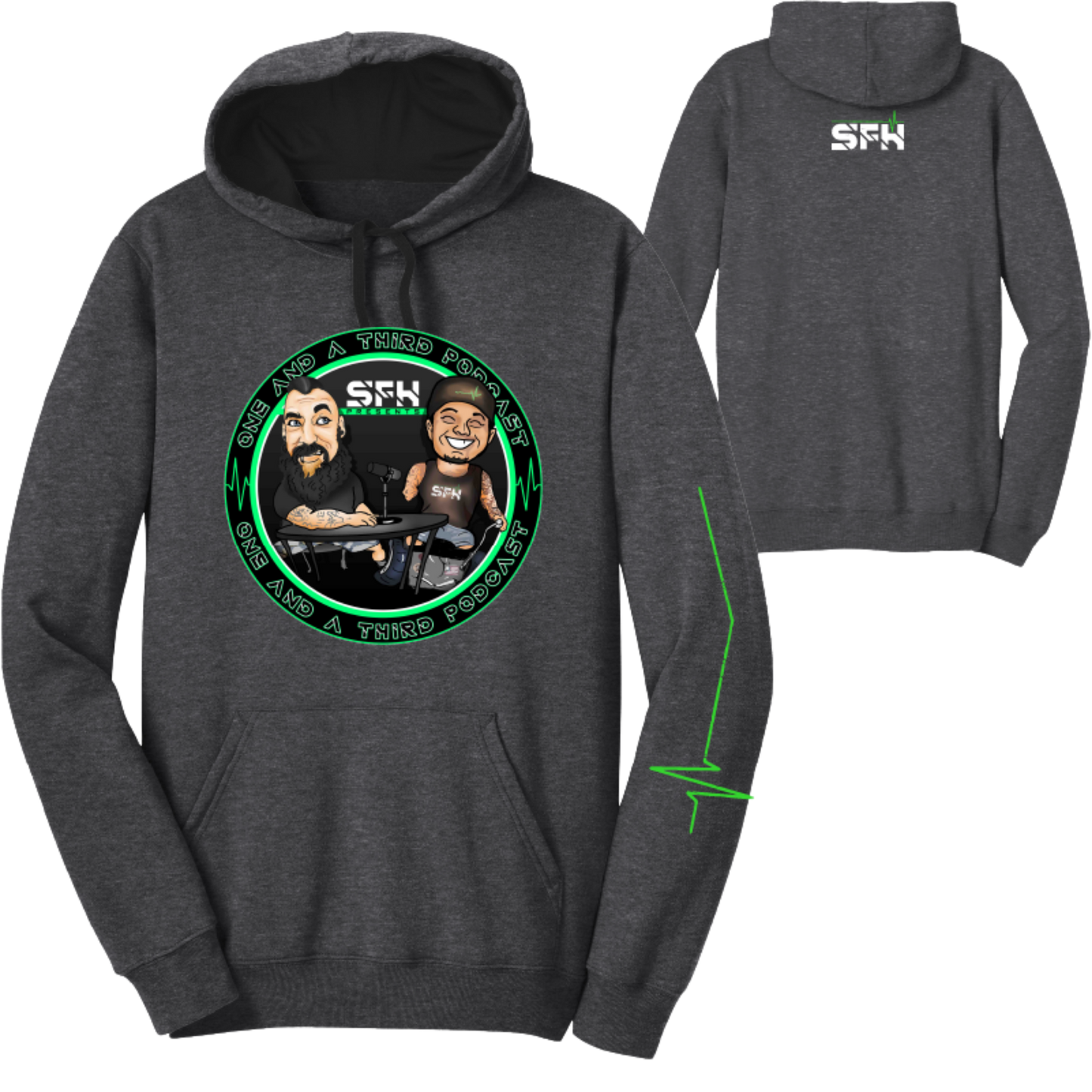 One and a Third Hoodie Gray Double