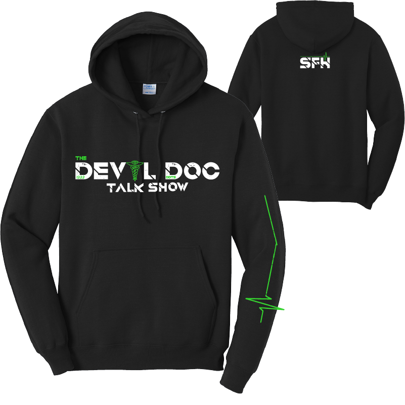 Devil Doc Talk Show Hoodie Black Double
