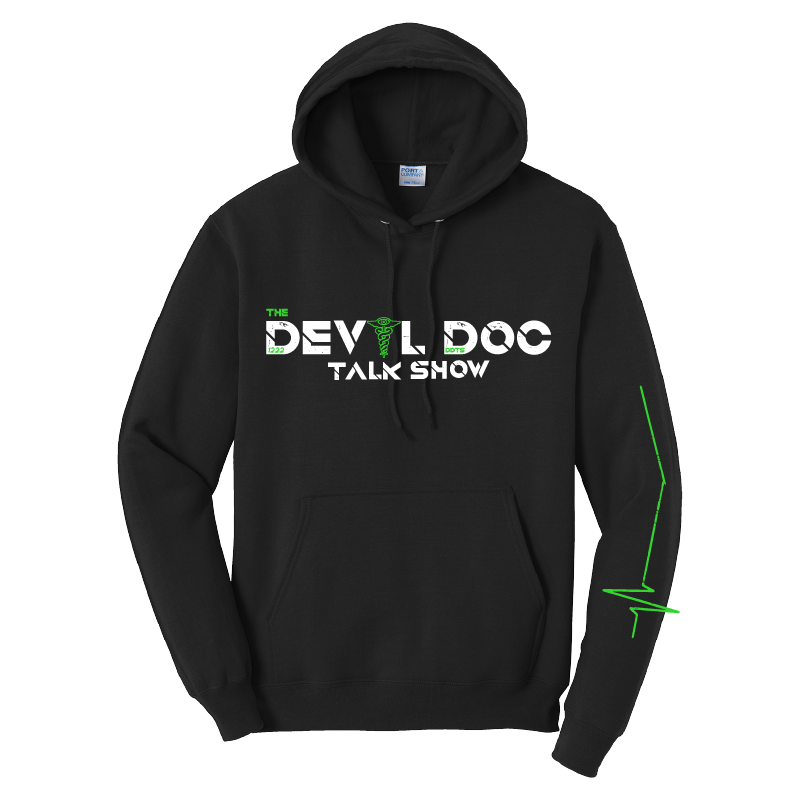 Devil Doc Talk Show Hoodie Black Front