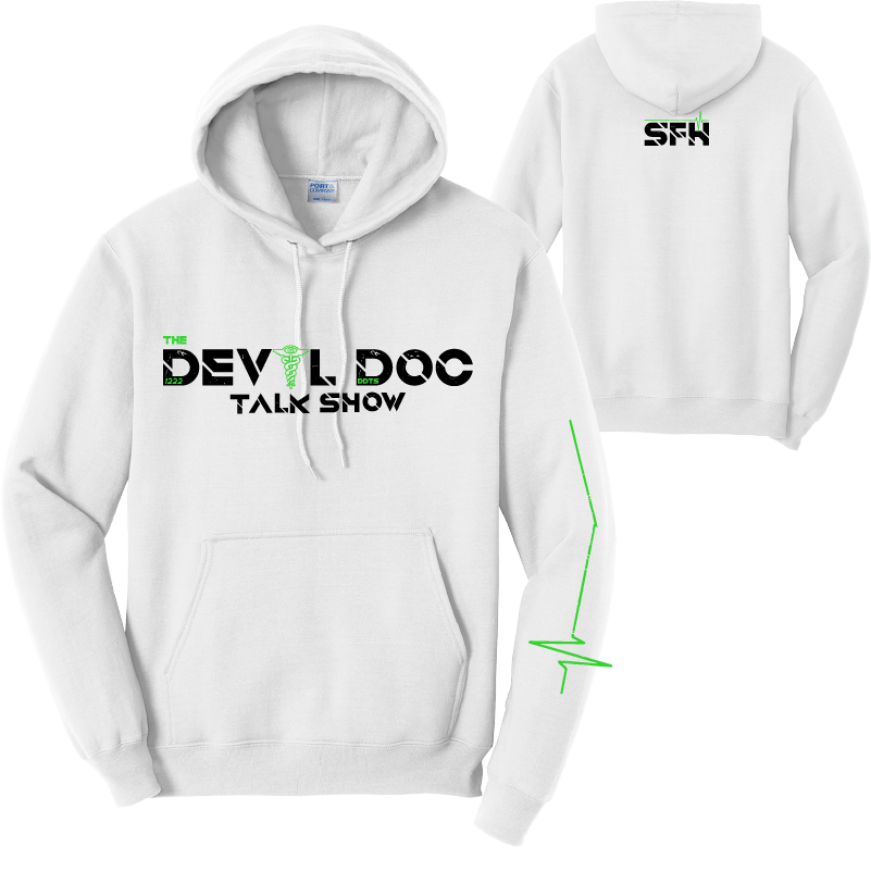 Devil Doc Talk Show Hoodie White Double